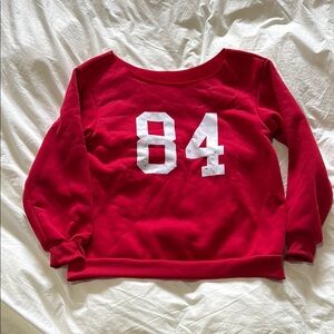 Red Sweatshirt with White 84 Print